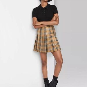 NWT Wild Fable Plaid Pleated Mini Skirt